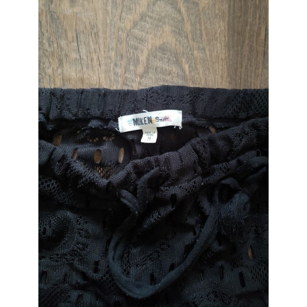 Womens M Black Mesh Poolside Drawstring Pants - Picture 3 of 3